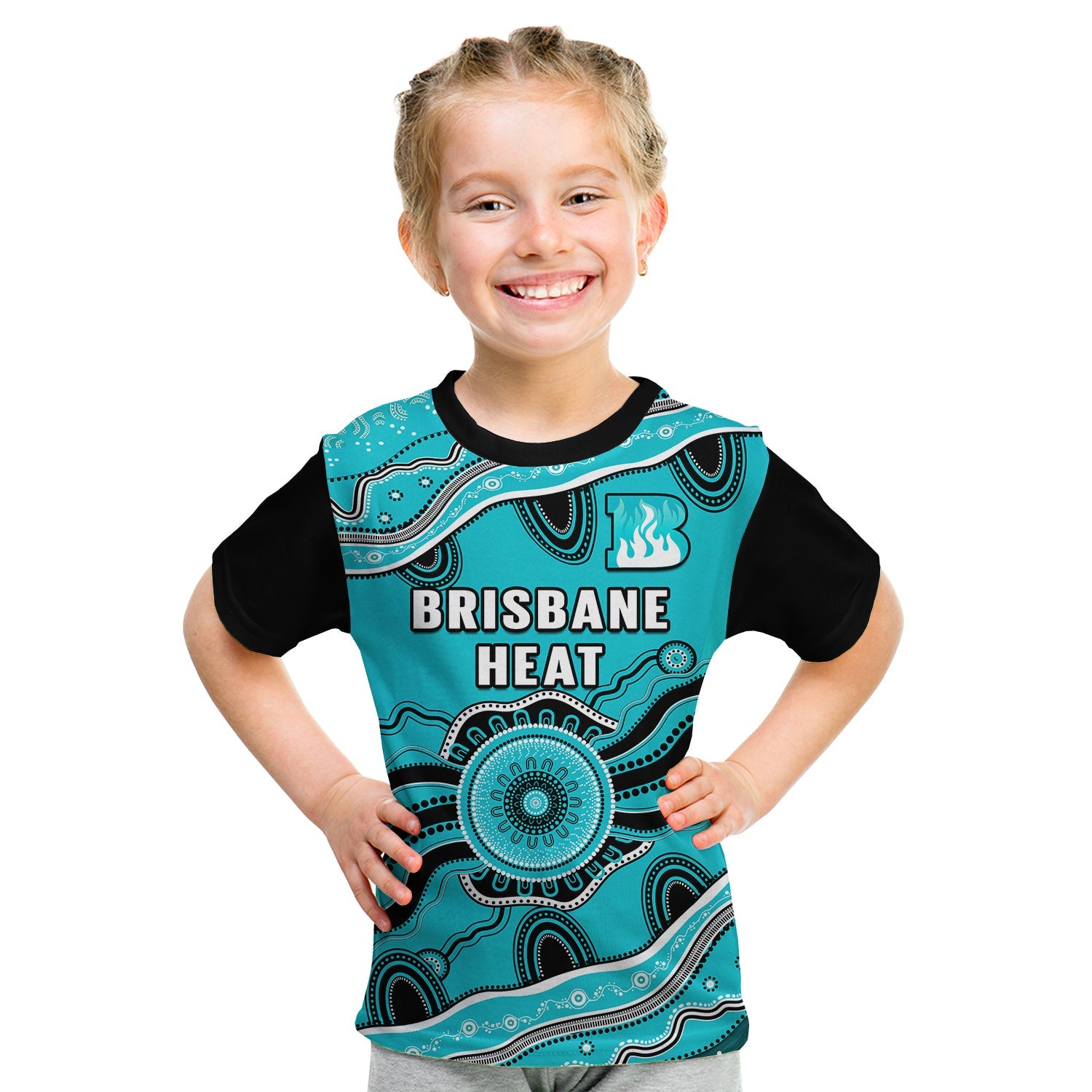 custom-text-and-number-brisbane-heat-cricket-t-shirt-kid-aboriginal-painting