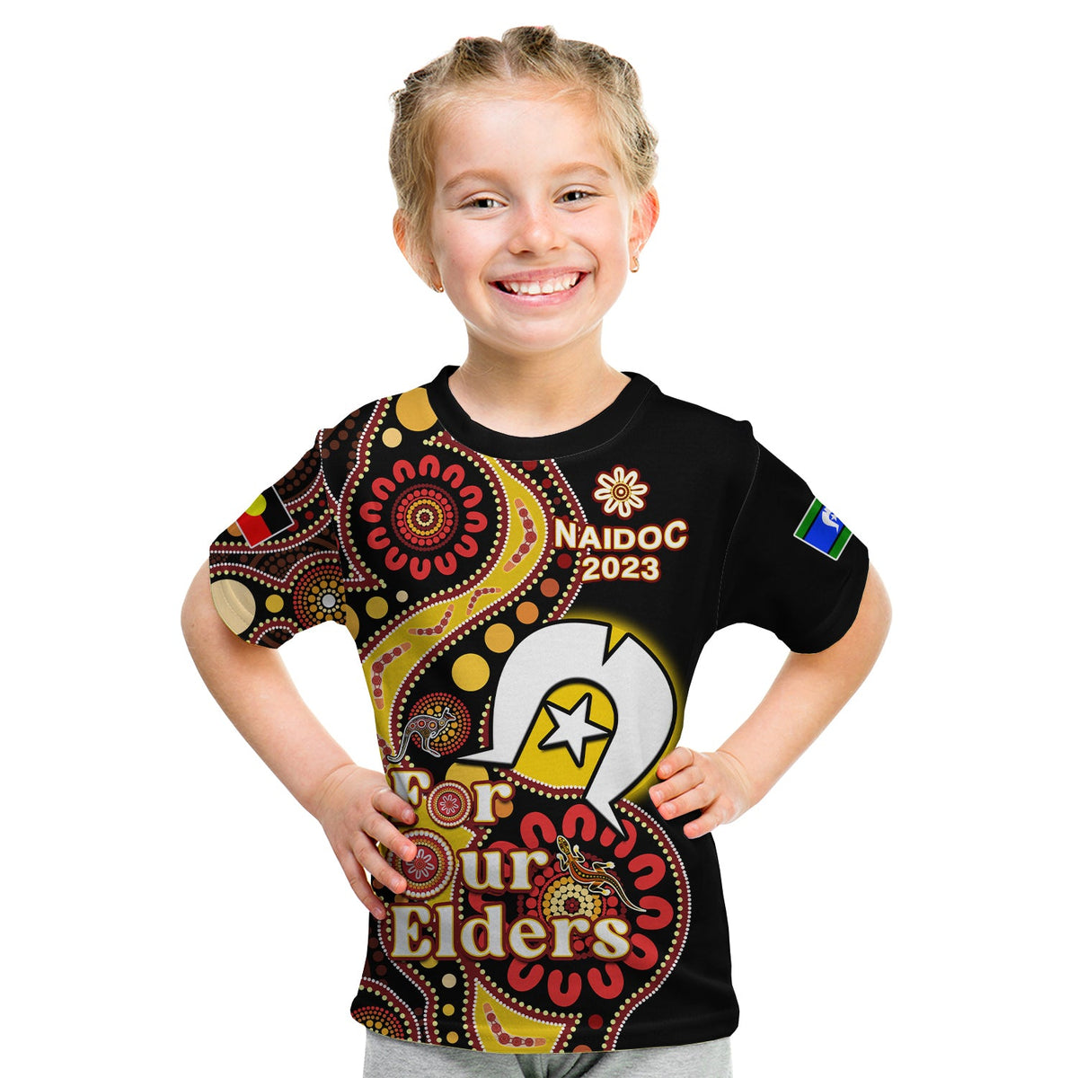 australia-naidoc-week-2023-t-shirt-kid-indigenous-for-our-elders