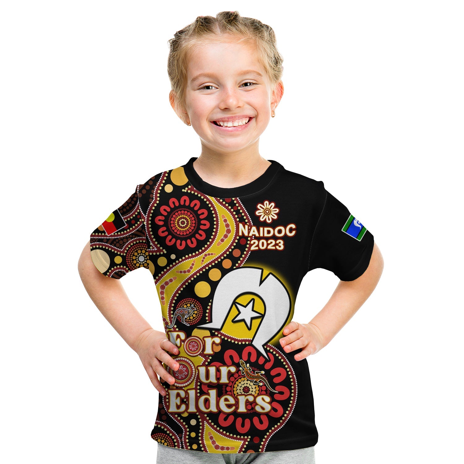 australia-naidoc-week-2023-t-shirt-kid-indigenous-for-our-elders