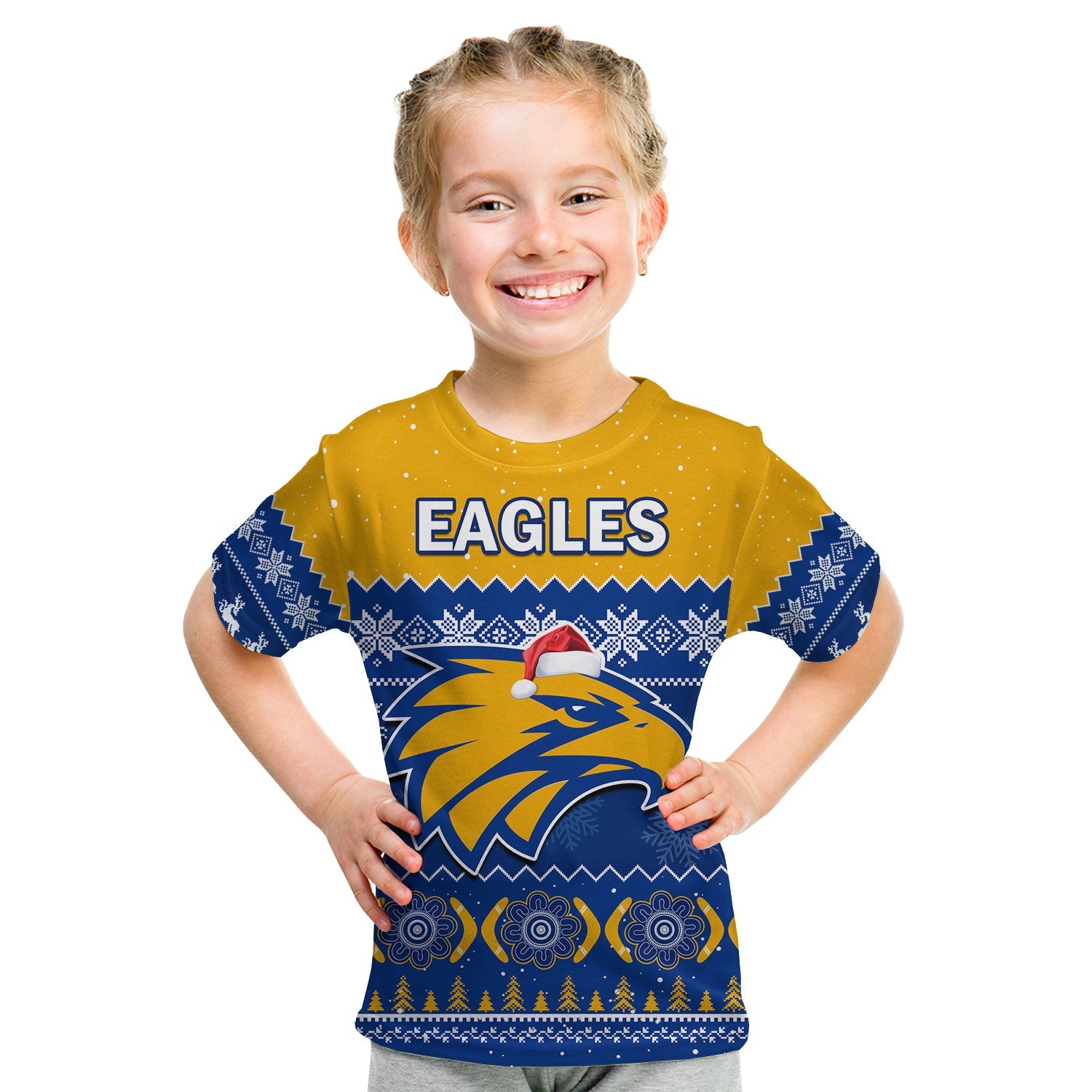 west-coast-football-t-shirt-kid-eagles-indigenous-merry-christmas