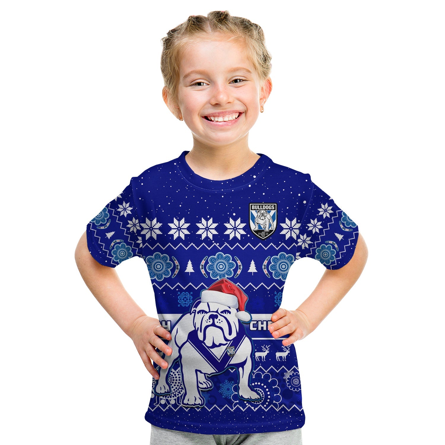 custom-personalised-bulldogs-rugby-christmas-t-shirt-berries-merry-xmas-aboriginal-art