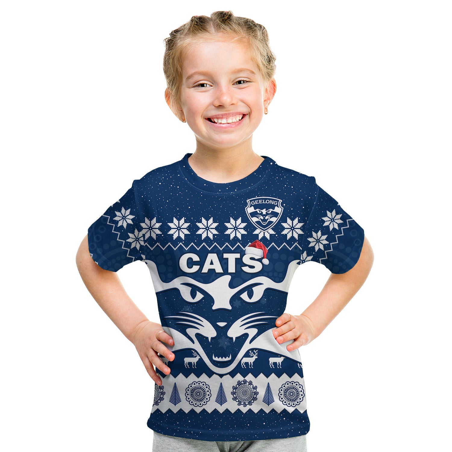 custom-personalised-cats-football-christmas-t-shirt-geelong-aboriginal-painting