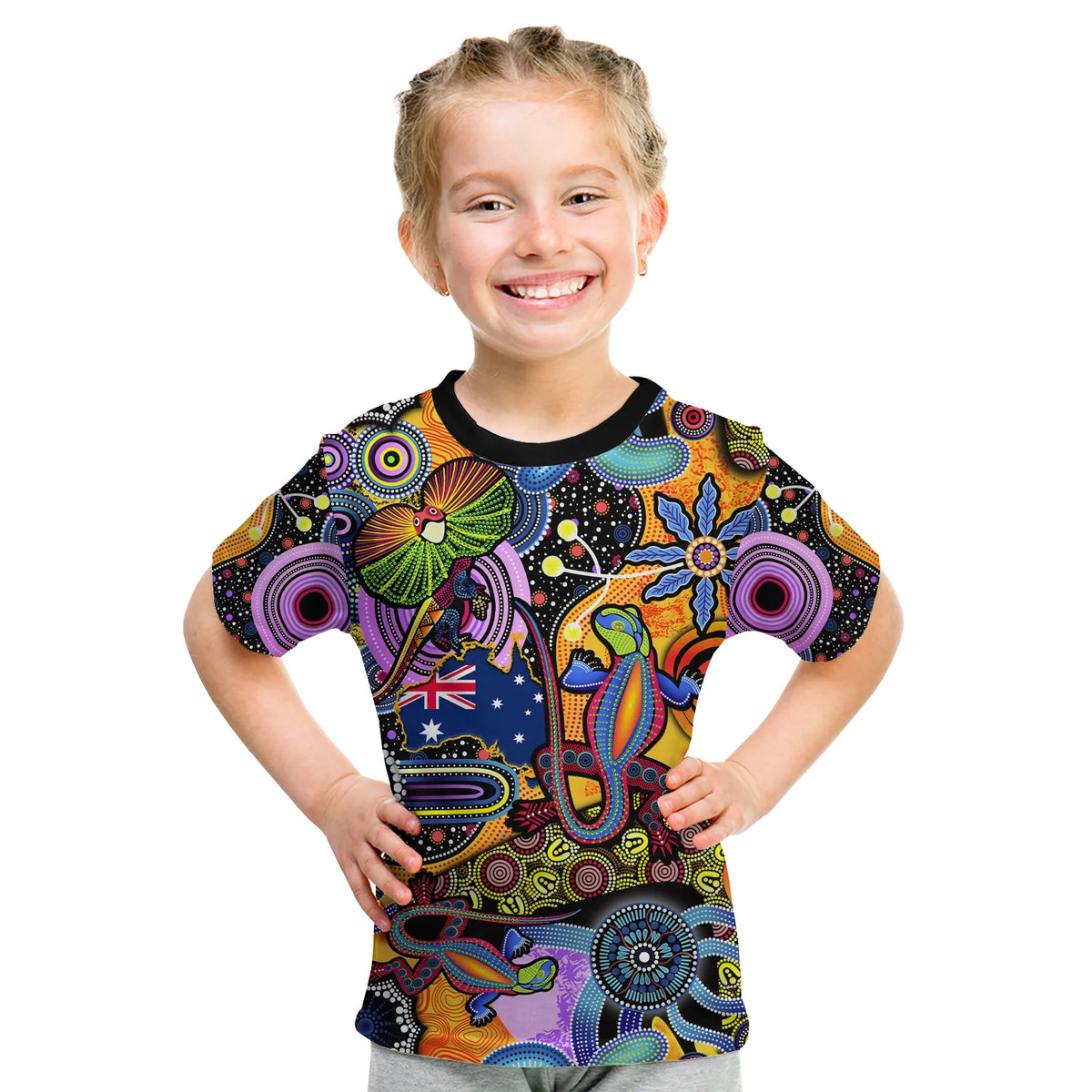 custom-personalised-australia-t-shirt-kid-indigenous-animal-artsy