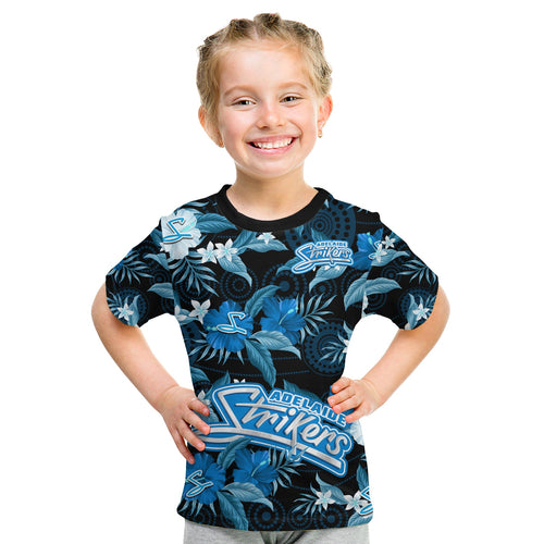 adelaide-strikers-cricket-t-shirt-kid-aboriginal-art-mix-tropical-flowers