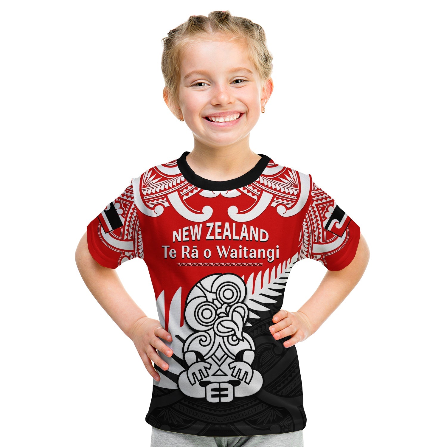 custom-personalised-waitangi-day-t-shirt-kid-tino-rangatiratanga-flag-with-tiki-maori-fern