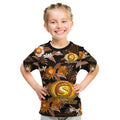 perth-scorchers-cricket-t-shirt-kid-aboriginal-art-mix-tropical-flowers