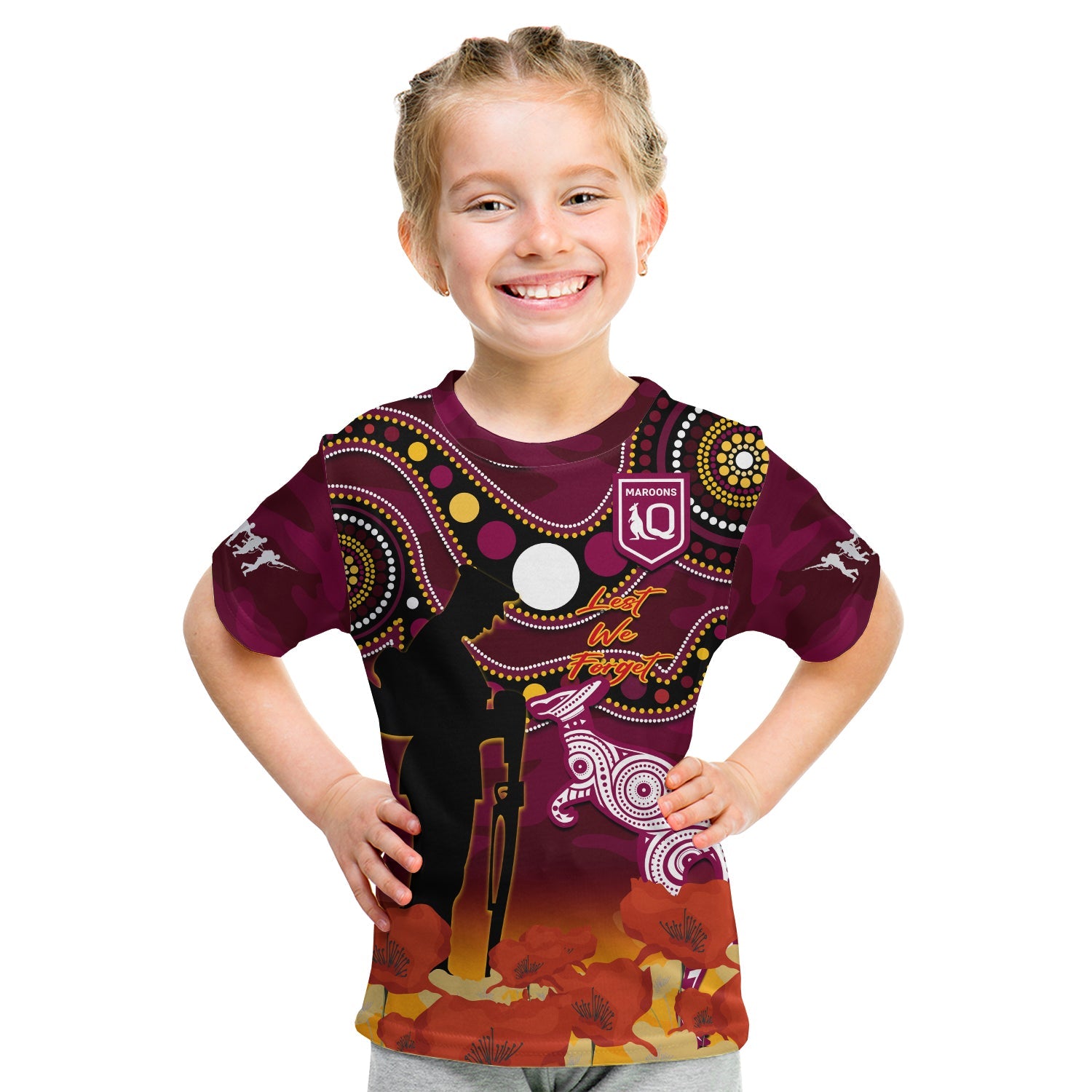 custom-text-and-number-maroons-rugby-anzac-2023-t-shirt-kid-qld-aboriginal-mix-poppy-camouflage