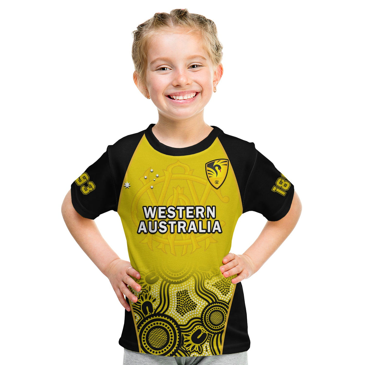 custom-text-and-number-western-australia-cricket-2023-t-shirt-kid-warriors-sheffield-shield-indigenous