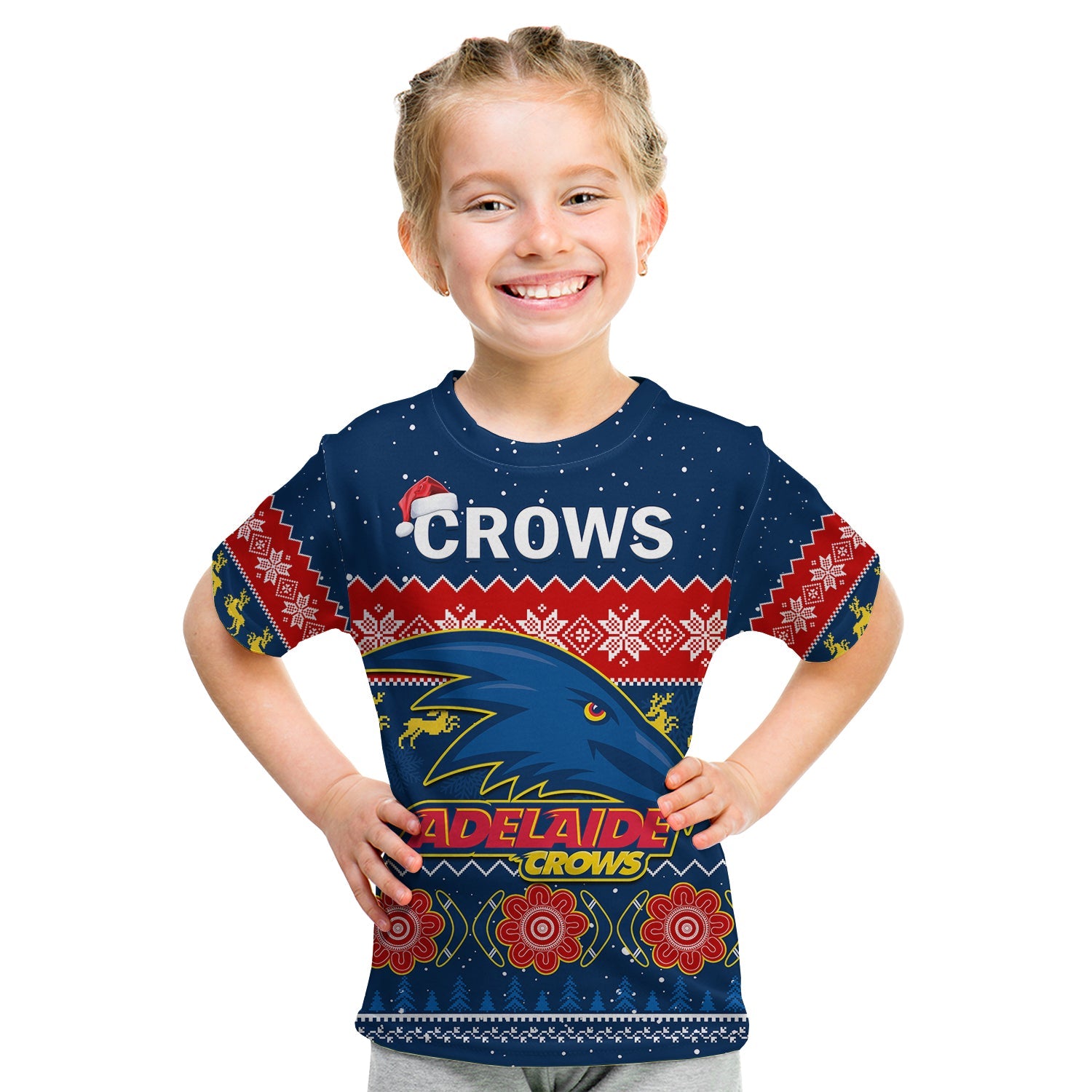 custom-personalised-adelaide-football-t-shirt-crows-indigenous-merry-christmas