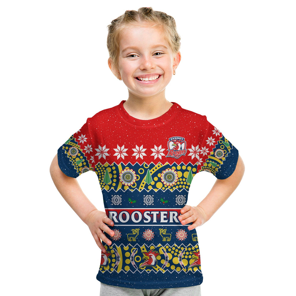 custom-personalised-sydney-roosters-christmas-t-shirt-easts-aboriginal-art-merry-xmas