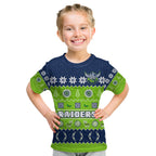 custom-personalised-raiders-christmas-t-shirt-kid-the-green-machine-aboriginal-art-merry-xmas