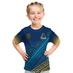 custom-text-and-number-gold-coast-titans-rugby-t-shirt-kid-pasifika-gradient-polynesian-pattern