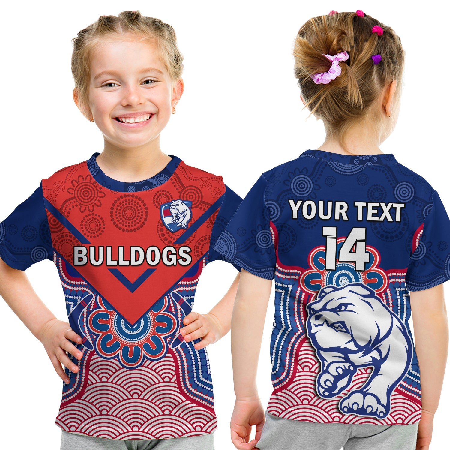 custom-text-and-number-bulldogs-football-t-shirt-western-doggies-aboriginal-art