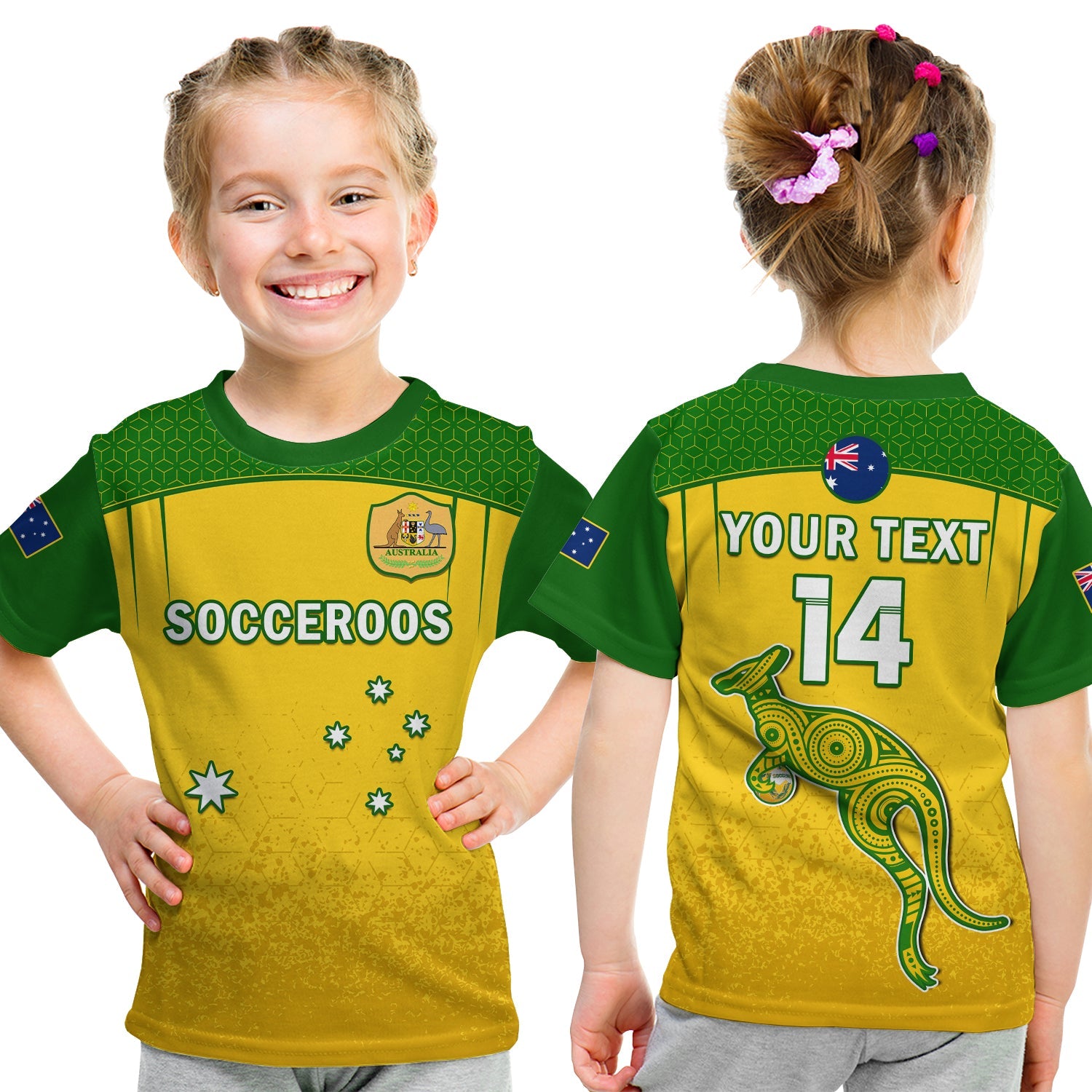 custom-text-and-number-australia-soccer-t-shirt-socceroos-dots-kangaroo-simple-style