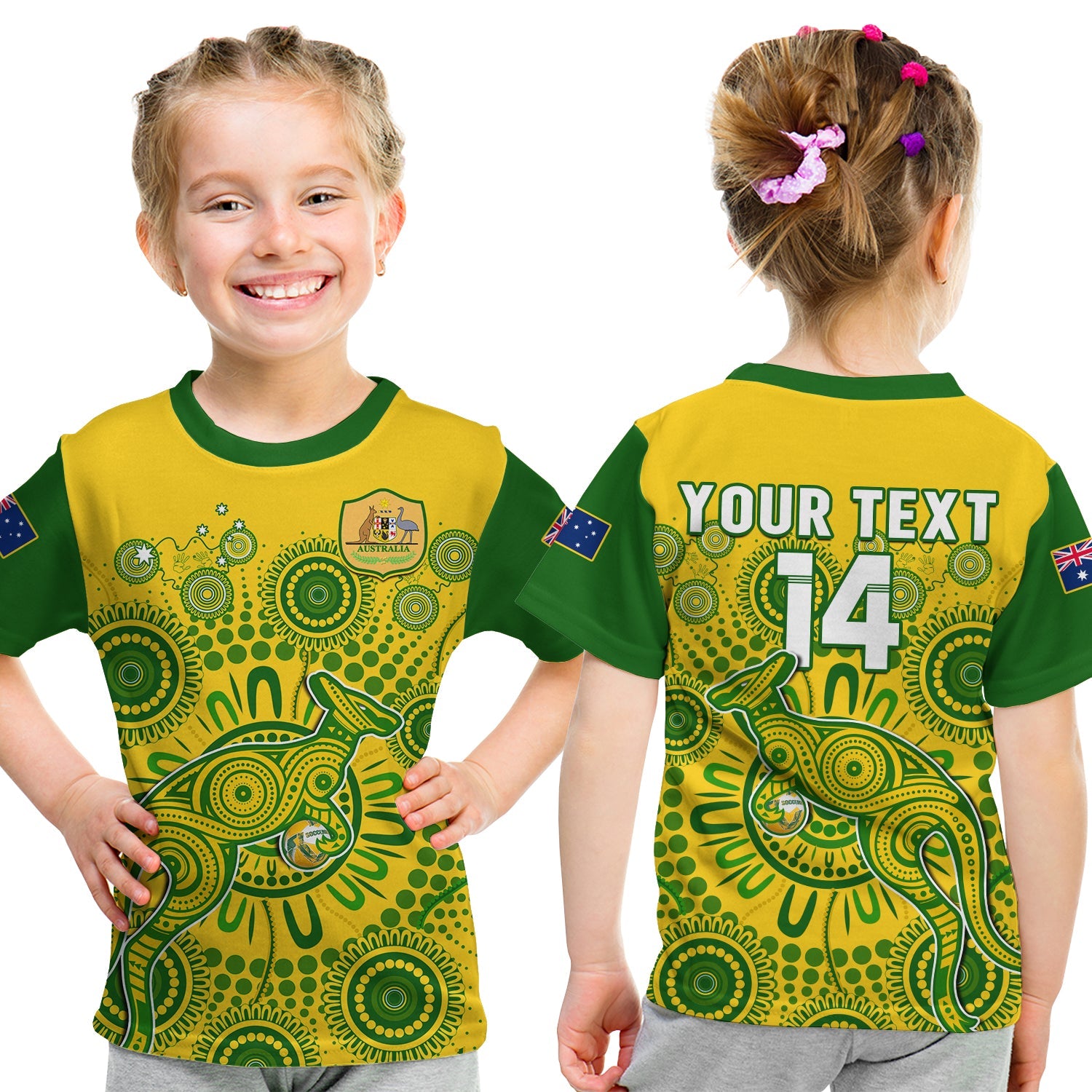 custom-text-and-number-australia-soccer-t-shirt-kid-socceroos-kangaroo-aussie-indigenous-national-color
