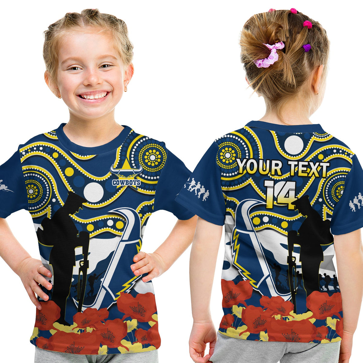 custom-text-and-number-cowboys-rugby-anzac-2023-t-shirt-kid-australian-army-aboriginal-lest-we-forget