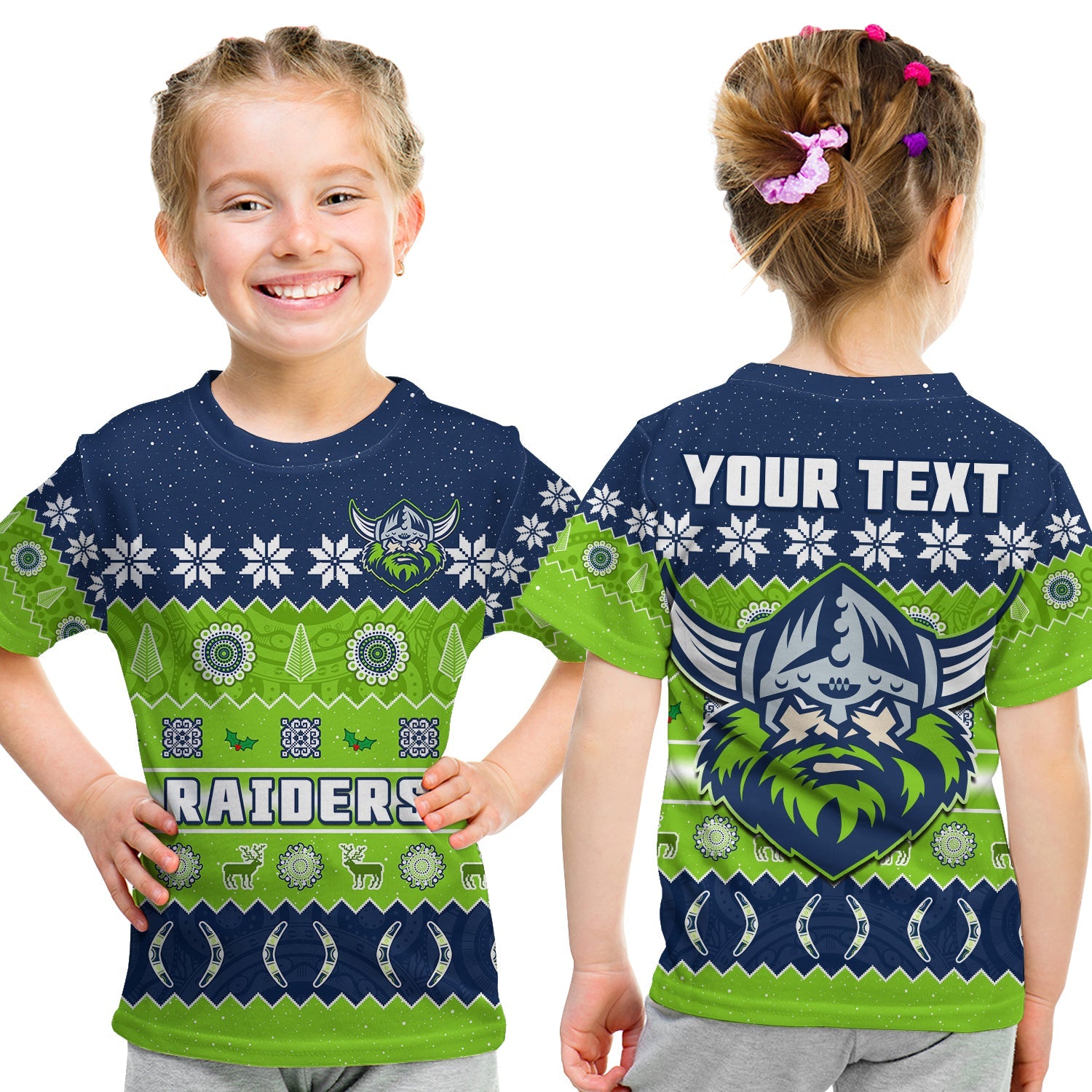 custom-personalised-raiders-christmas-t-shirt-the-green-machine-aboriginal-art-merry-xmas