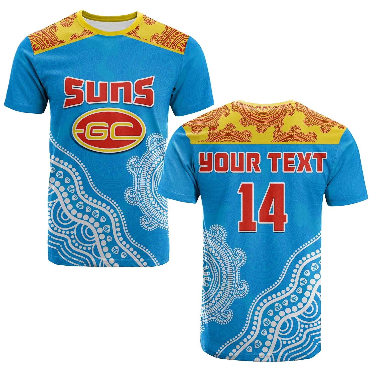 custom-text-and-number-suns-t-shirt-go-sunnies-aboriginal-simple-style