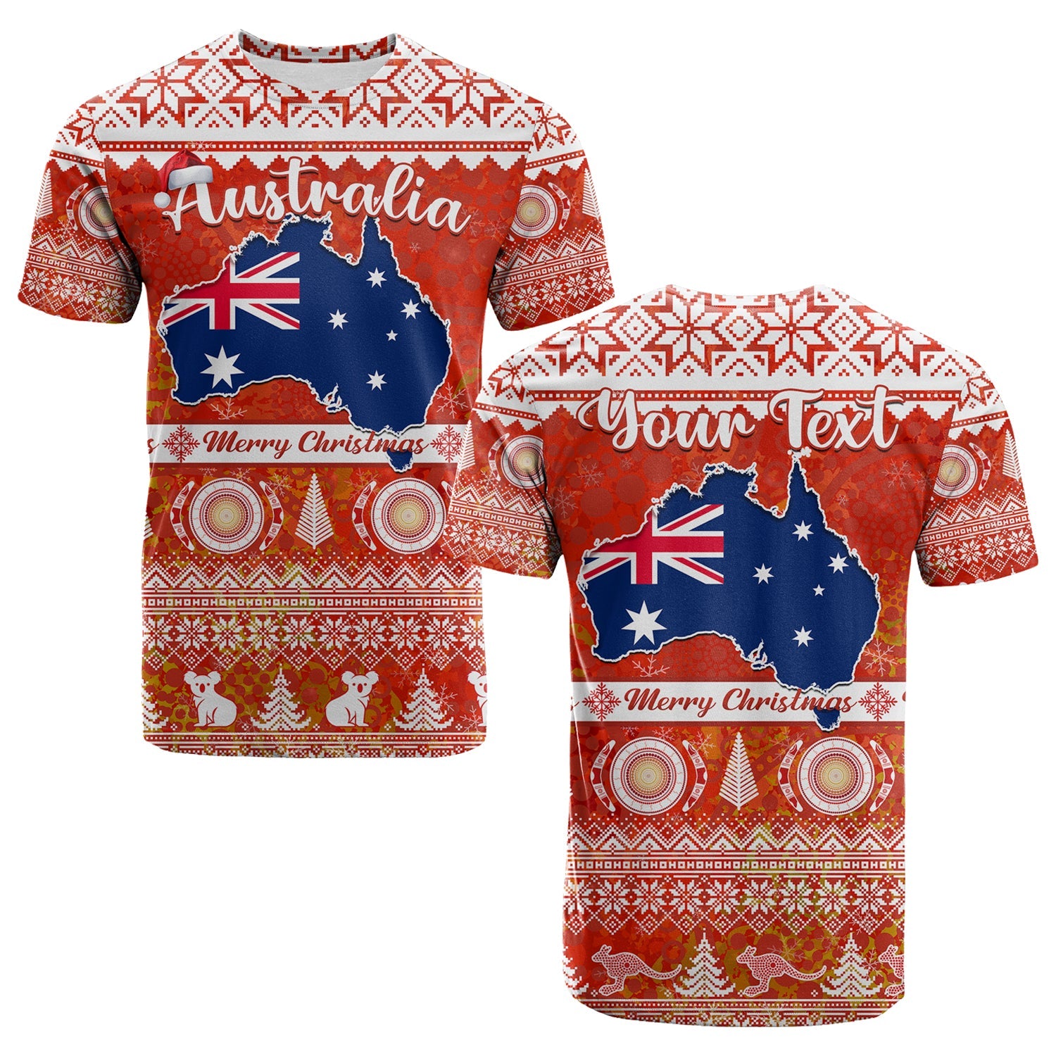custom-personalised-australia-t-shirt-australian-map-aboriginal-painting-merry-christmas