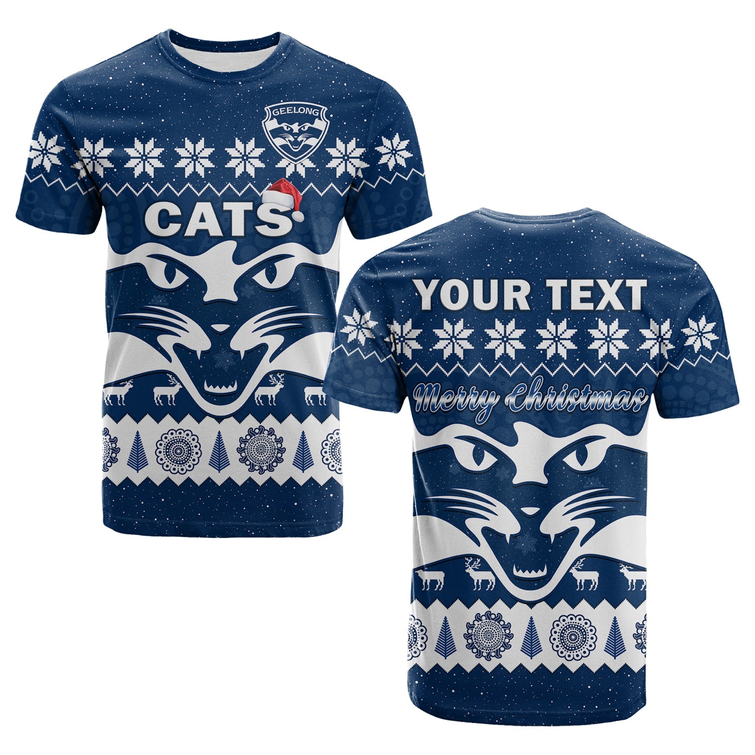 custom-personalised-cats-football-christmas-t-shirt-geelong-aboriginal-painting