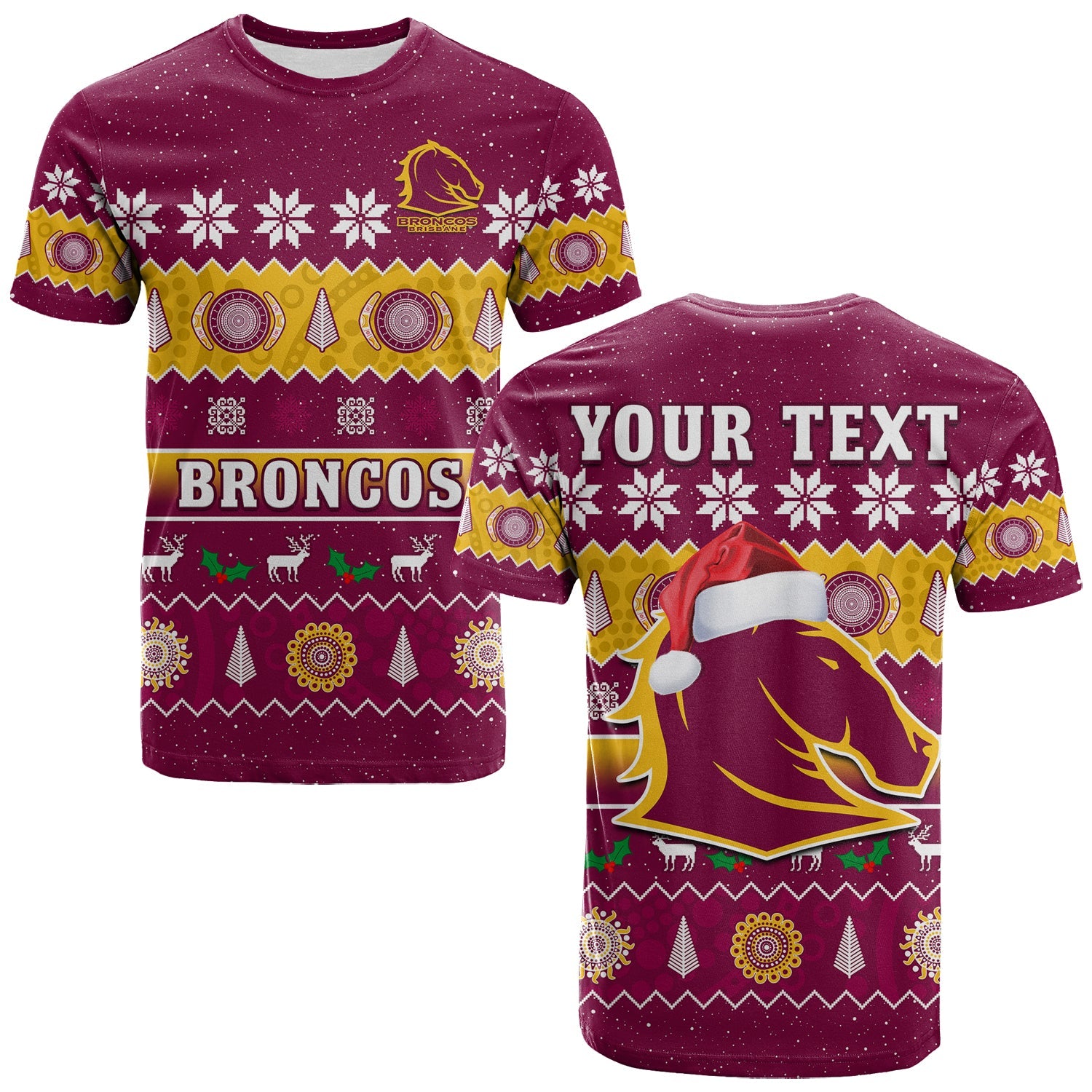 custom-personalised-broncos-christmas-t-shirt-brisbane-aboriginal-art-merry-xmas