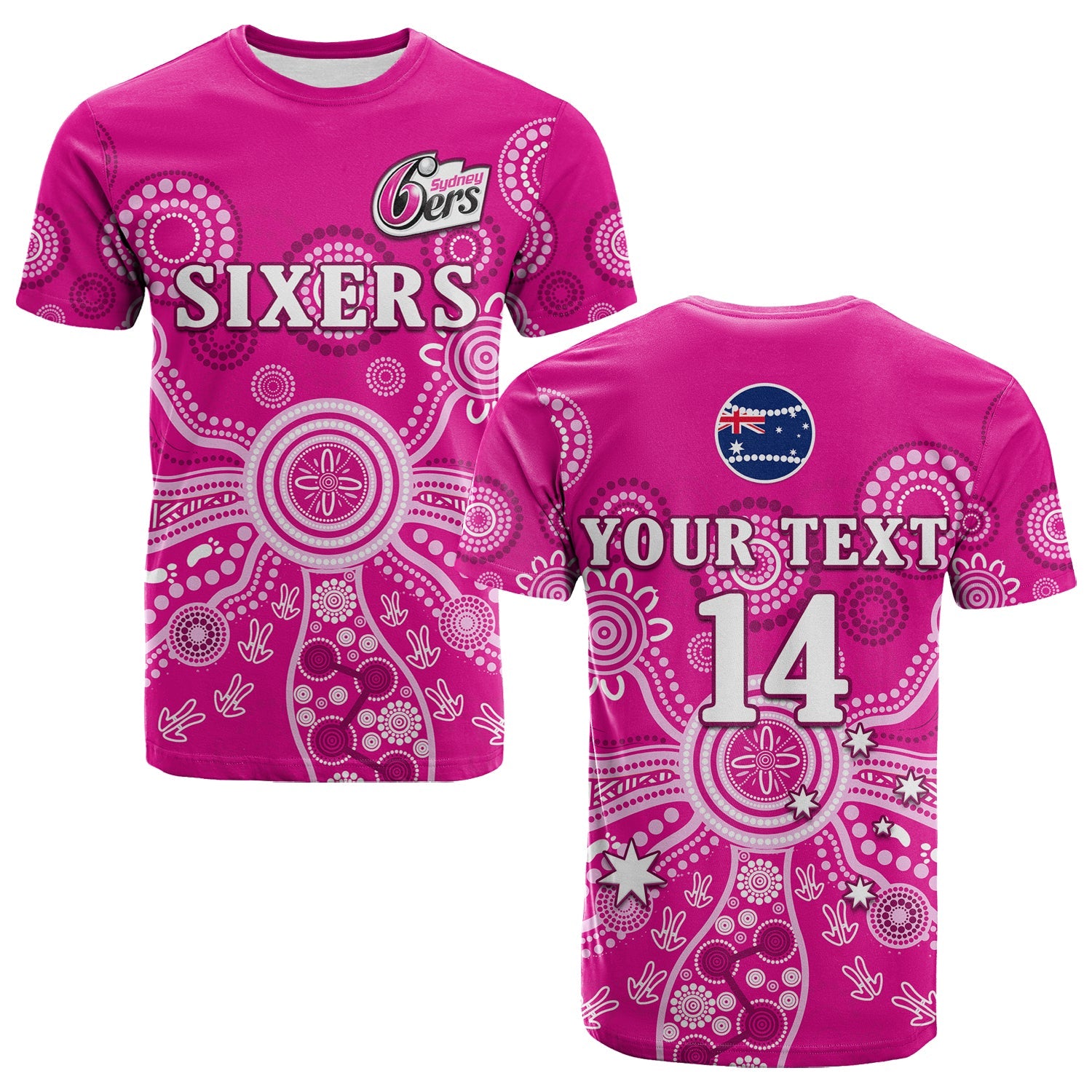 custom-text-and-number-sydney-sixers-t-shirt-cricket-indigenous-australian-art-ver02