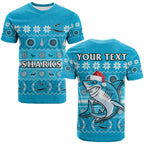 custom-personalised-sharks-christmas-t-shirt-cronulla-sutherland-aboriginal-art-merry-xmas