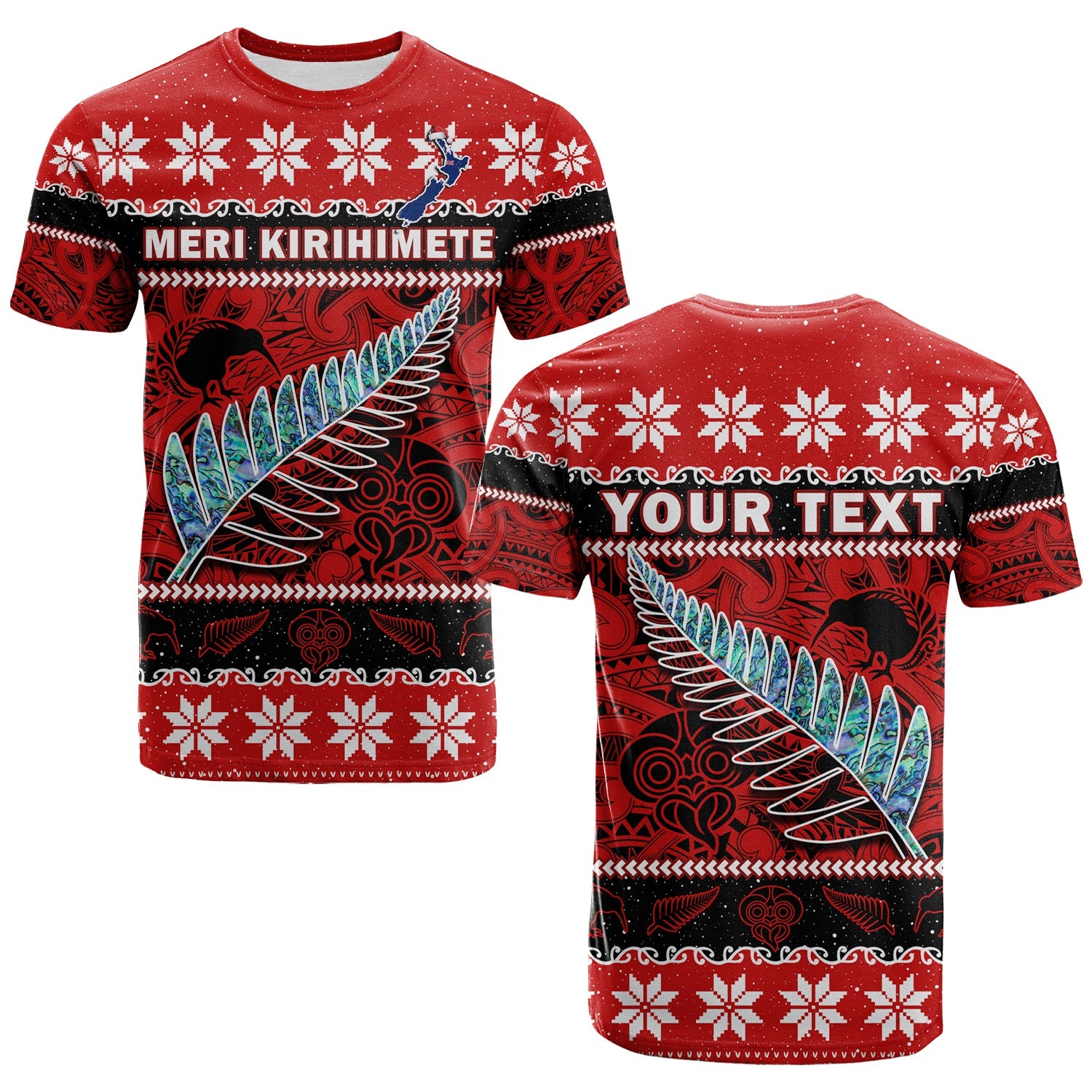 custom-personalised-new-zealand-christmas-t-shirt-paua-shell-silver-fern-meri-kirihimete