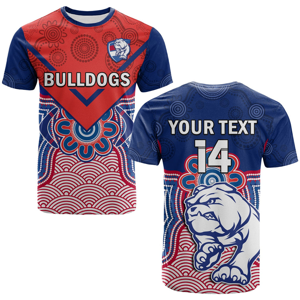 custom-text-and-number-bulldogs-football-t-shirt-western-doggies-aboriginal-art