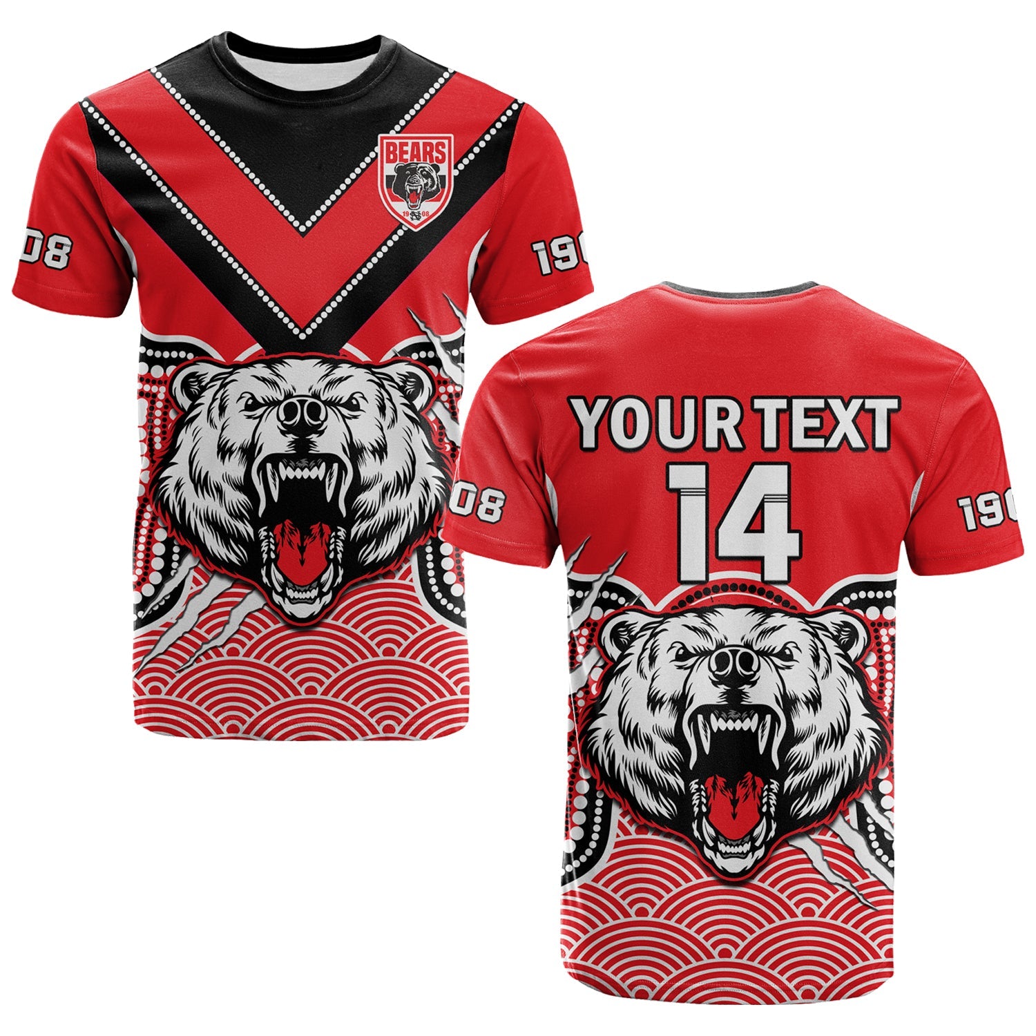 custom-text-and-number-north-sydney-rugby-t-shirt-bears-1908-indigenous-pattern