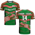 custom-text-and-number-rabbitohs-rugby-t-shirt-souths-1908-aboriginal-dot-painting-go-bunnies