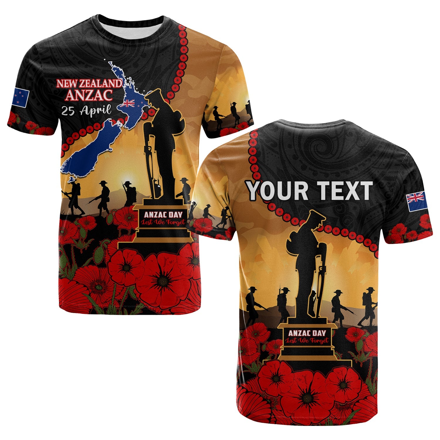 custom-personalised-new-zealand-anzac-t-shirt-maori-camouflage-mix-poppies-we-will-remember-them