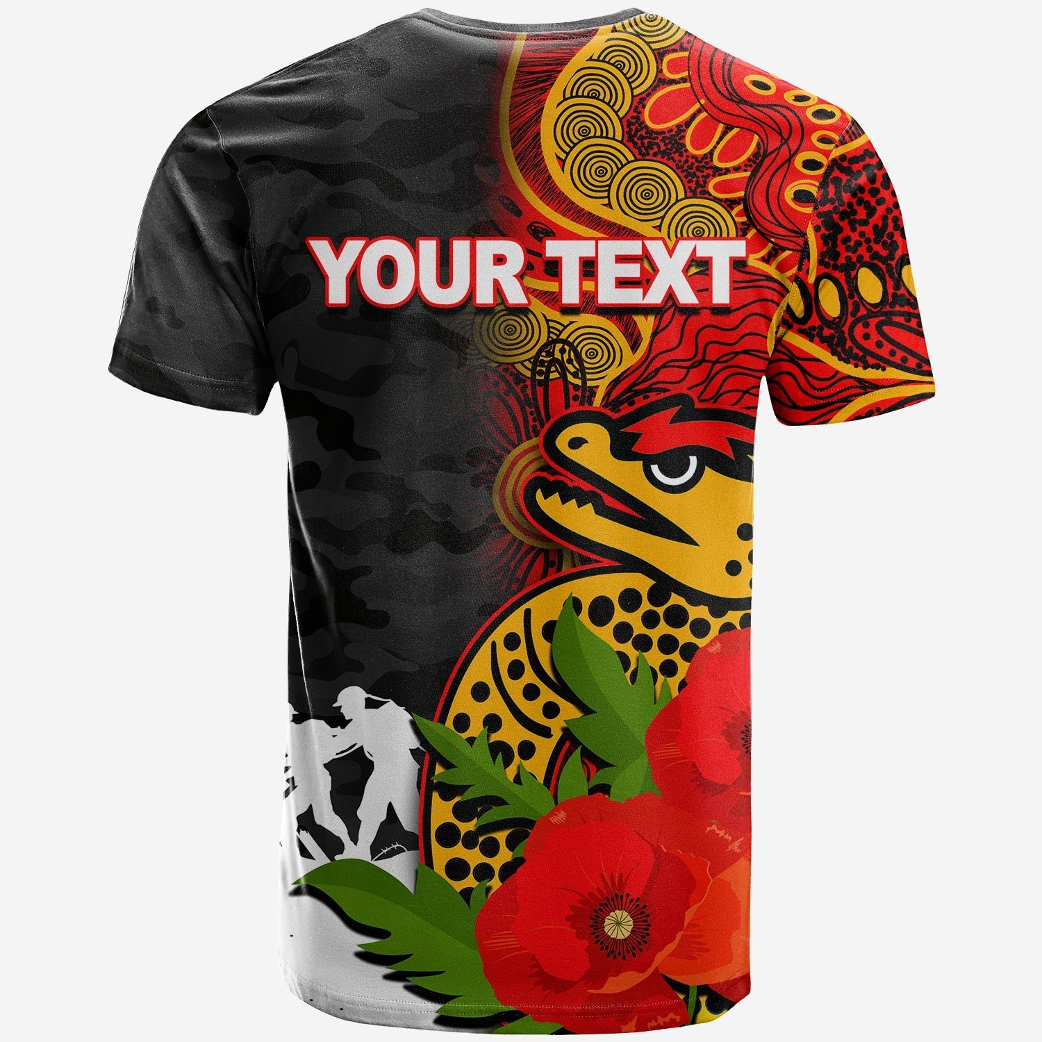 custom-personalisedeels-anzac-day-aboriginal-mix-army-patterns-t-shirt-no2