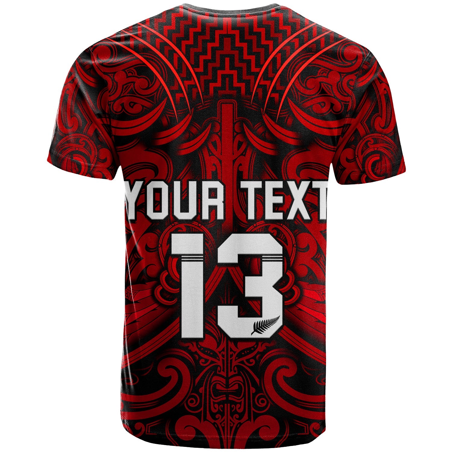 custom-text-and-number-new-zealand-silver-fern-rugby-t-shirt-all-black-red-nz-maori-pattern