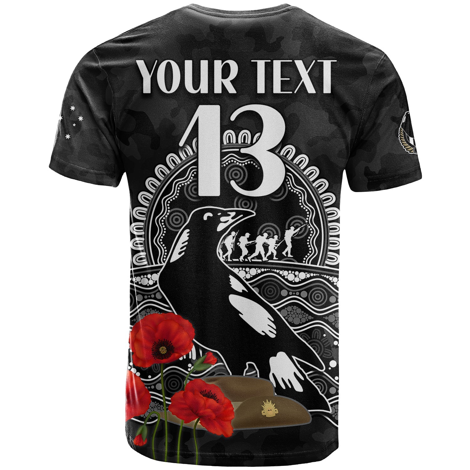 custom-text-and-number-magpies-football-anzac-day-t-shirt-speical-poppy-mix-aboriginal