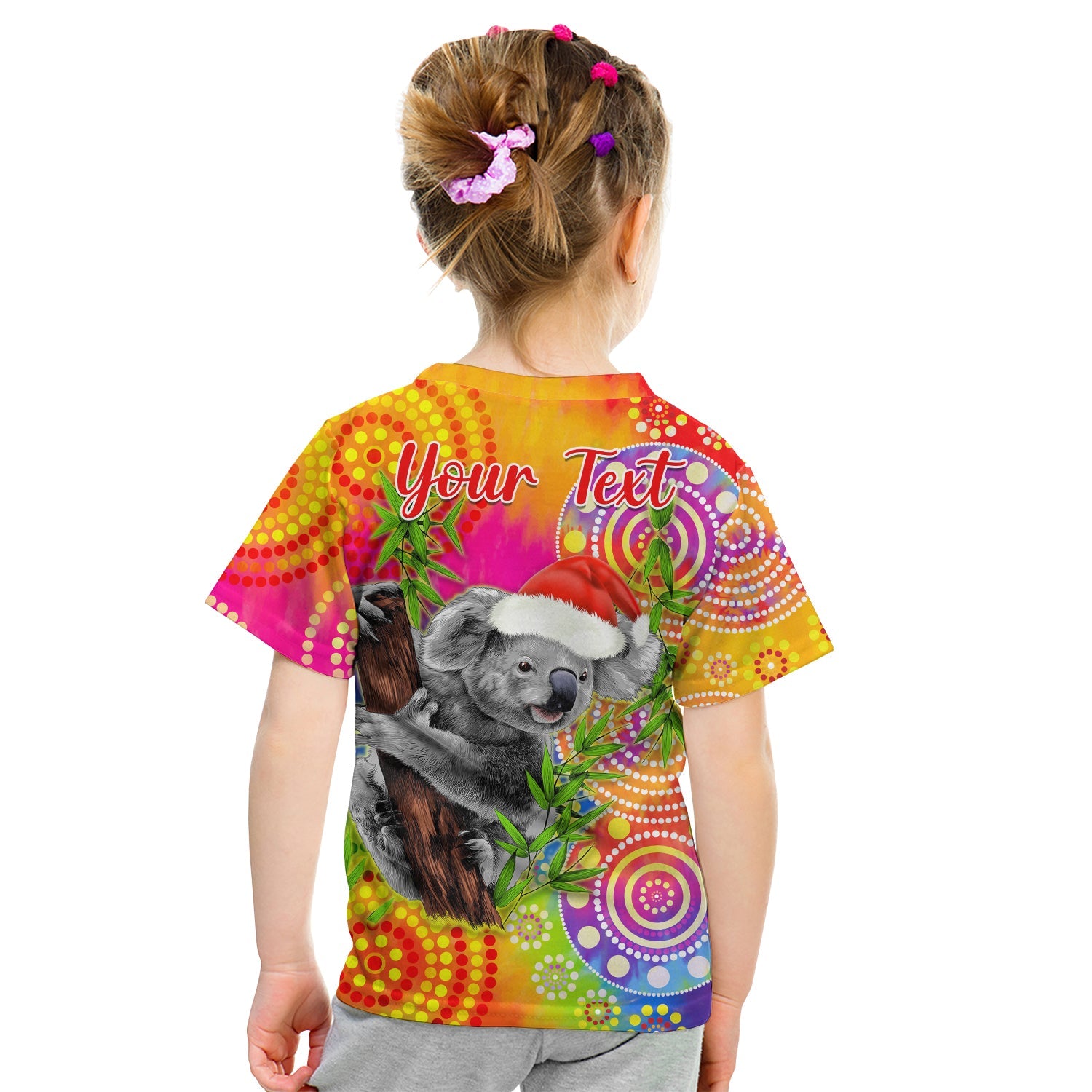 custom-personalised-australia-koala-aboriginal-t-shirt-rainbow-tie-dye-merry-christmas