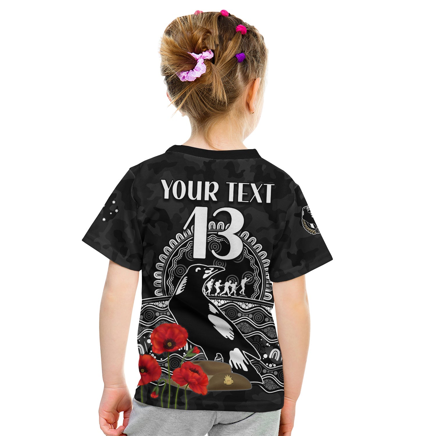 custom-text-and-number-magpies-football-anzac-day-t-shirt-kid-speical-poppy-mix-aboriginal