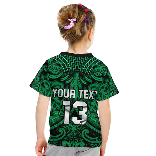 custom-text-and-number-new-zealand-silver-fern-rugby-t-shirt-kid-all-black-green-nz-maori-pattern
