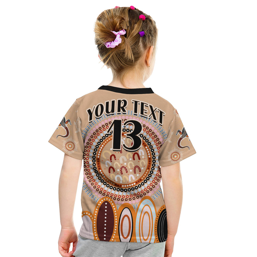 custom-text-and-number-aboriginal-stand-up-t-shirt-circle-dot-with-lizard-version-peachpuff
