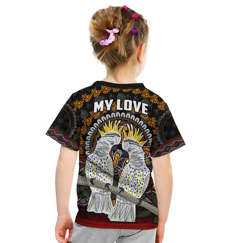 custom-personalised-australia-valentine-t-shirt-kid-aboriginal-couple-cockatoos-my-love