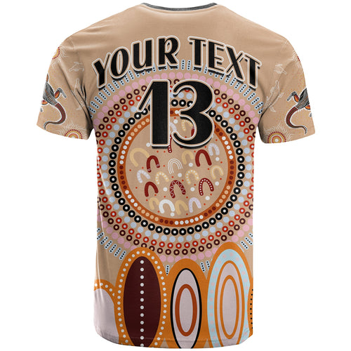 custom-text-and-number-aboriginal-stand-up-t-shirt-circle-dot-with-lizard-version-peachpuff