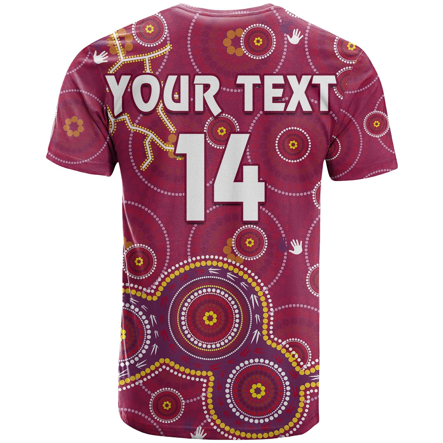 custom-text-and-number-maroons-rugby-t-shirt-kangaroo-indigenous-pattern-unique-version