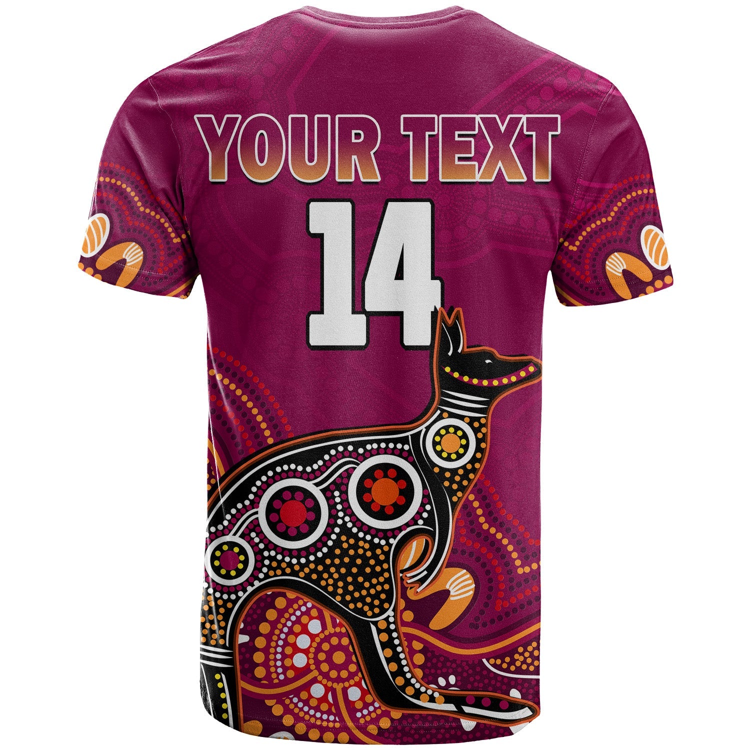 custom-text-and-number-maroons-rugby-t-shirt-queensland-kangaroo-aboriginal-dot-paintings