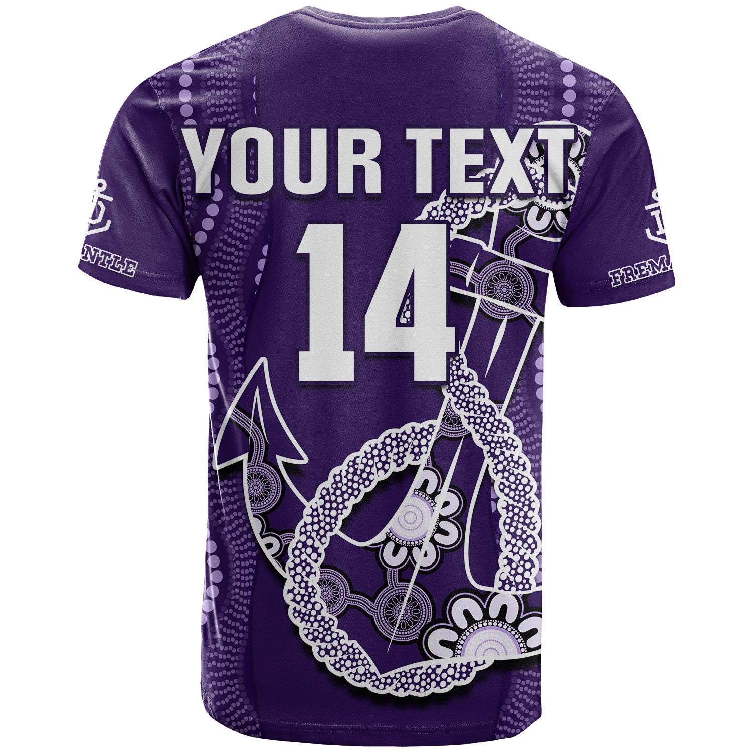 custom-text-and-number-dockers-football-t-shirt-fremantle-anchor-mix-aboriginal-pattern-dynamic-style