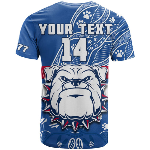 custom-text-and-number-bulldogs-football-t-shirt-scraggers-1877-aboriginal-dot-painting-newest-version