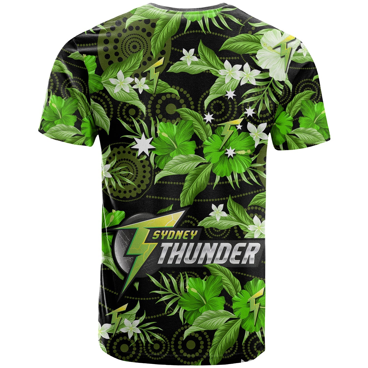 sydney-thunder-cricket-t-shirt-aboriginal-art-mix-tropical-flowers