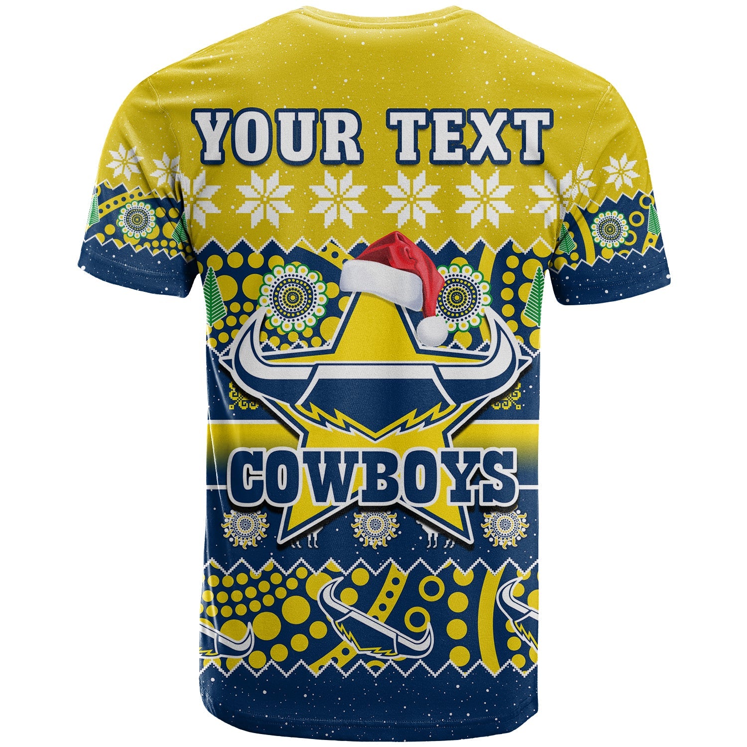 custom-personalised-cowboys-christmas-t-shirt-aboriginal-art-merry-xmas