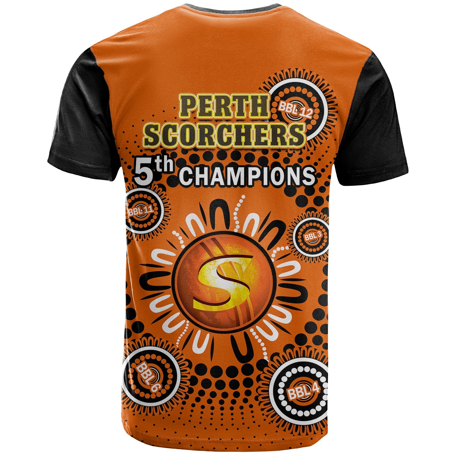 perth-scorchers-cricket-t-shirt-indigenous-5th-champions-bbl-proud