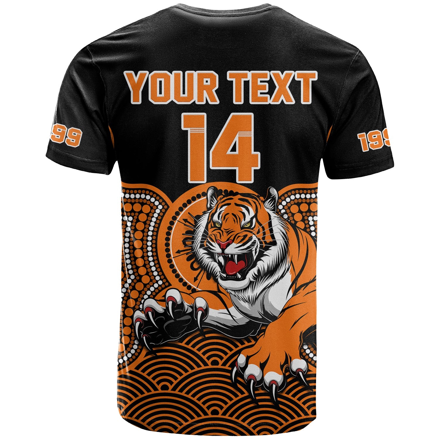custom-text-and-number-wests-tigers-rugby-t-shirt-indigenous-black-artsy