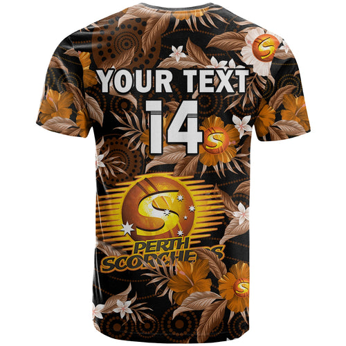 custom-text-and-number-perth-scorchers-cricket-t-shirt-aboriginal-art-mix-tropical-flowers